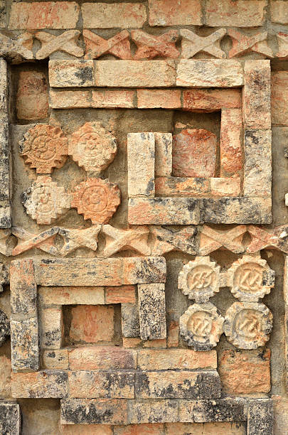 istock Ancient Mexican designs and symbols on the pyramids of  Maya 453542573