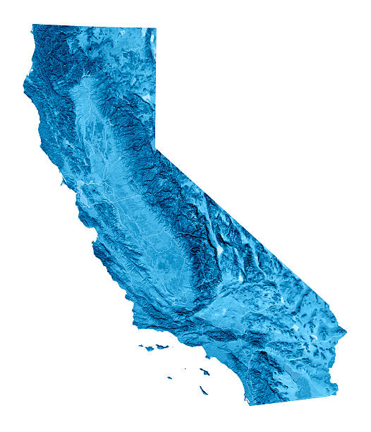 california topographic mapa aislado - vertical color image nobody collage fotografías e imágenes de stock