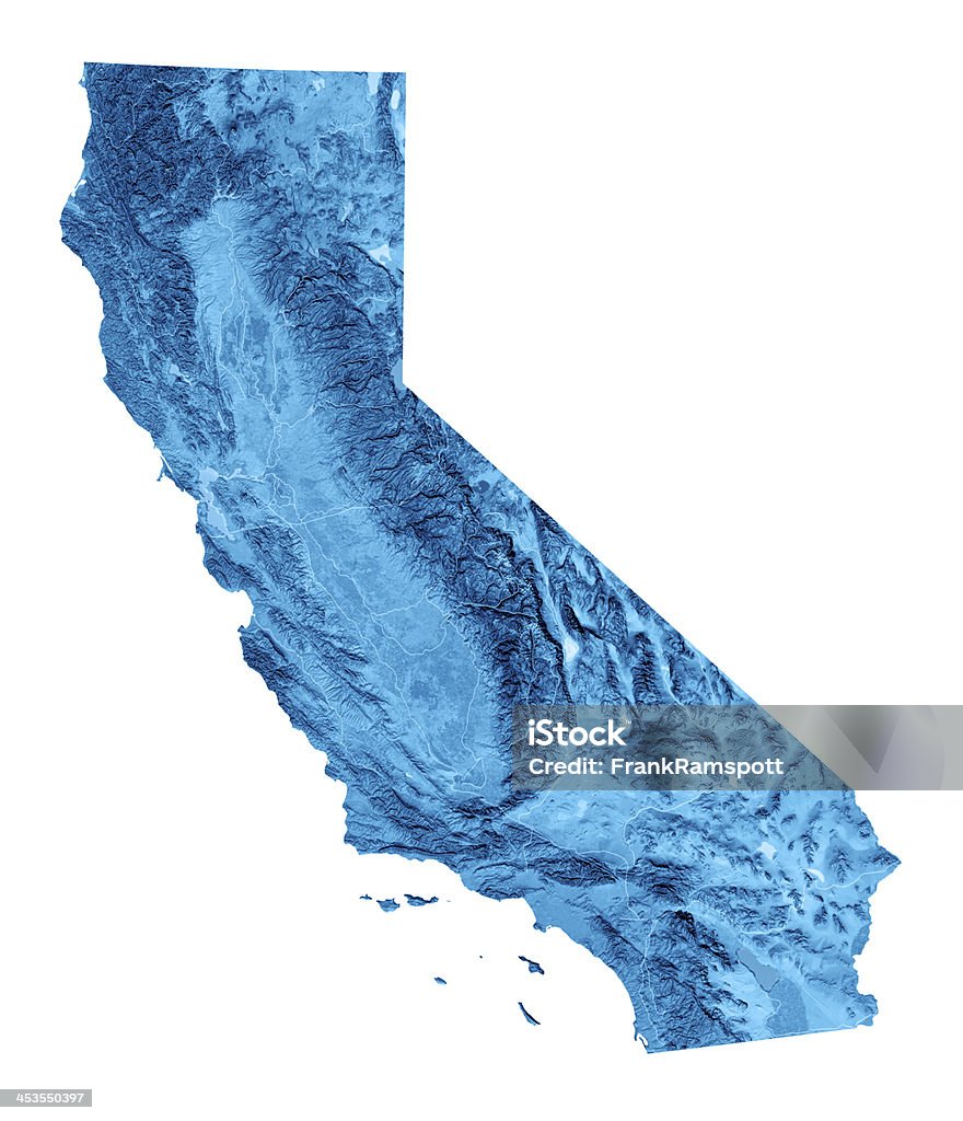 カリフォルニア Topographic マップ絶縁型 - カリフォルニア州のロイヤリティフリーストックフォト