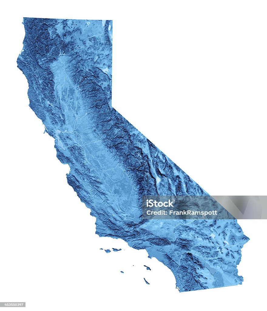 Califórnia Topographic mapa isolado - Royalty-free Califórnia Foto de stock