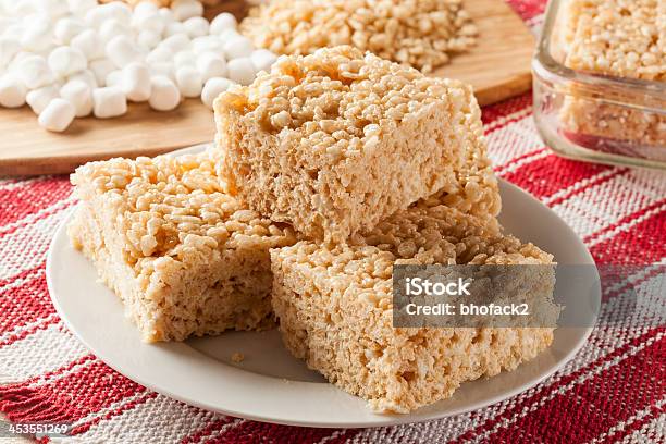 Marshmallow Crispy Rice Treat Stock Photo - Download Image Now - Rice - Cereal Plant, Rice - Food Staple, Snack