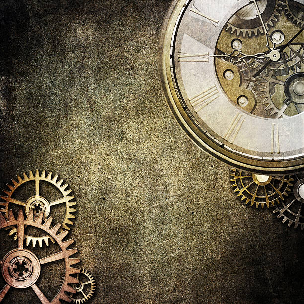 istock Watch with exposed mechanism showing wheels and cogs 453554801