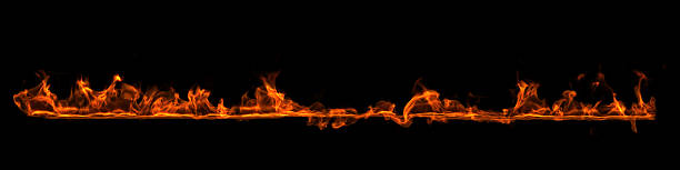 Fire Line Stock Photo - Download Image Now - Single Line, In A Row