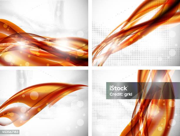 Arrièreplans Abstraits Vecteurs libres de droits et plus d'images vectorielles de Courbe - Courbe, Orange - Couleur, Éclairage au flash
