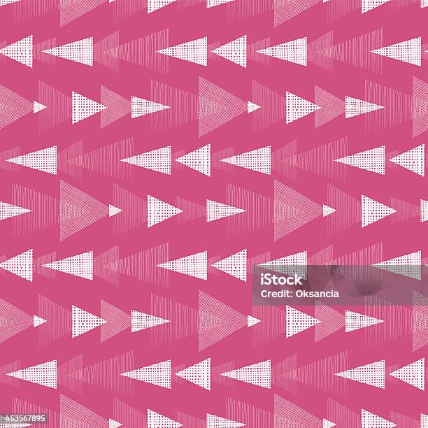 Rosa E Branco Ikat Triângulos Riscas Sem Costura Padrão De Fundo - Arte vetorial de stock e mais imagens de Abstrato