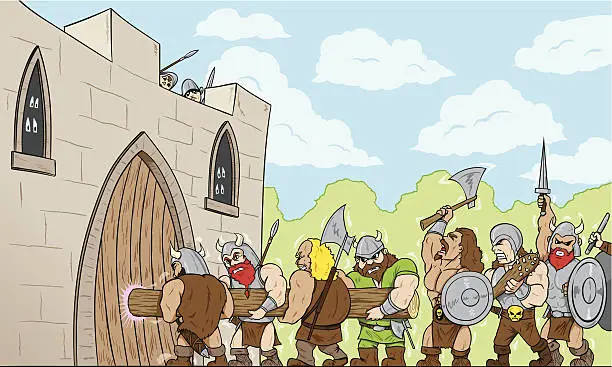 Vector illustration of Barbarians at the Gate