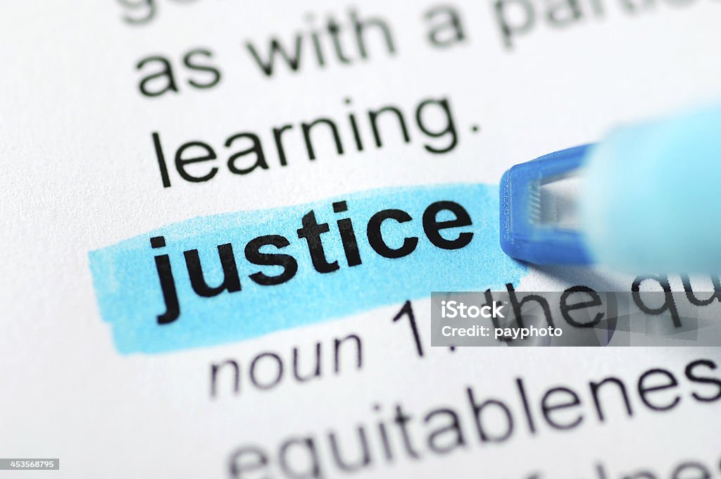 Justiça destaque no dicionário - Foto de stock de Aprender royalty-free