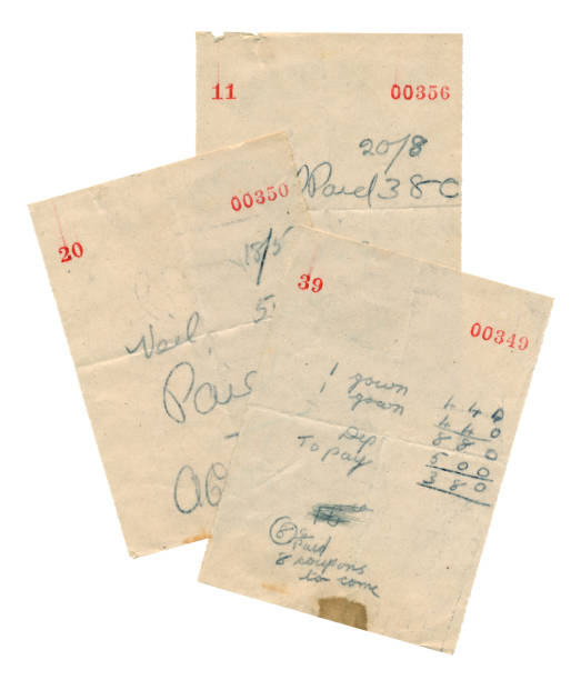 istock Group of 1940s British receipts for wedding clothes 453569127