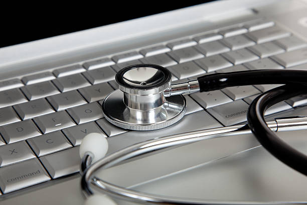 istock Medical stethoscope and an laptop computer 453571645