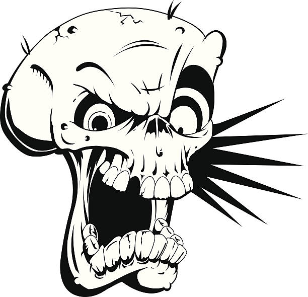 Laughing Skull vector art illustration