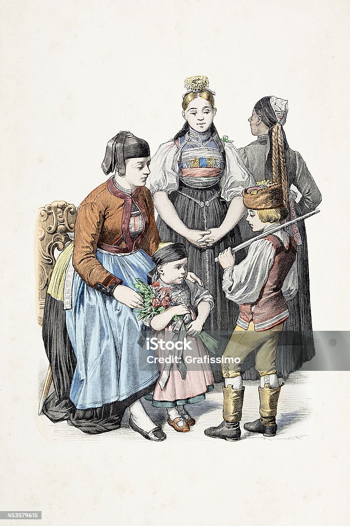German habitantes de Baden de 1870 - Ilustração de Alemanha royalty-free