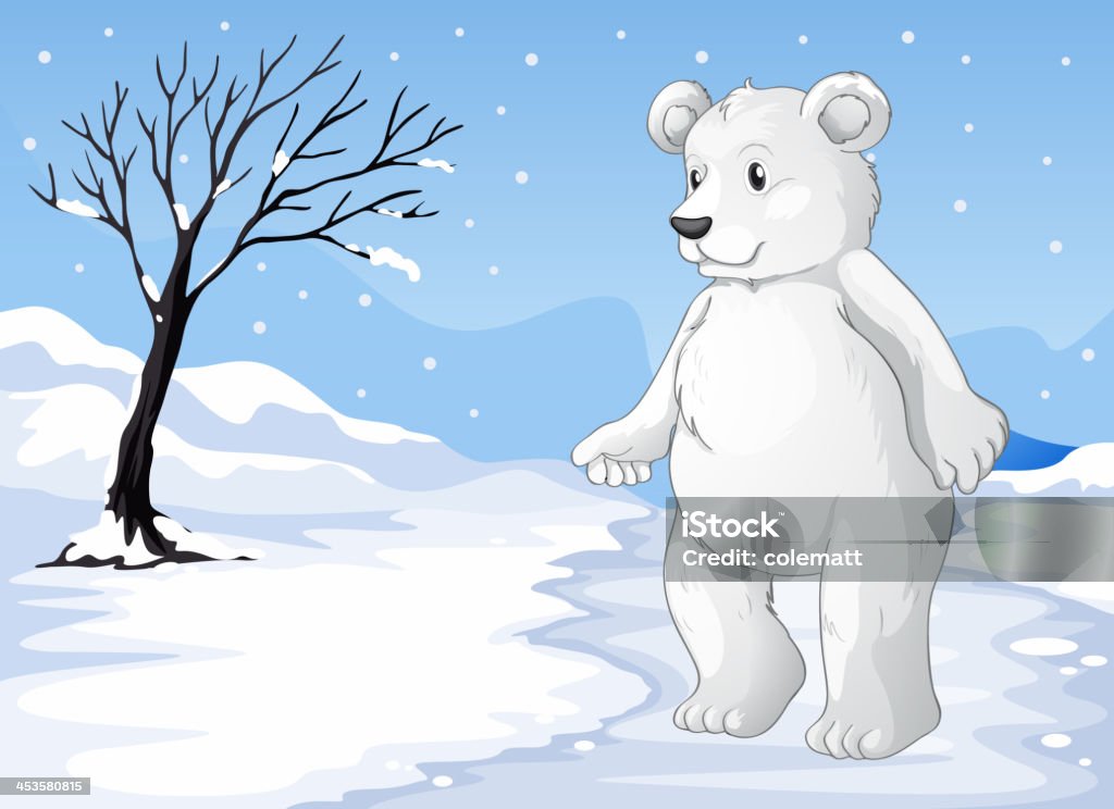 Полярный медведь замораживание - Векторная графика Живописный роялти-фри