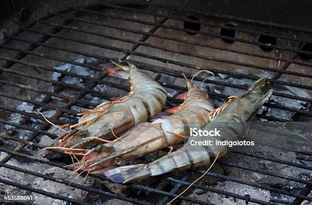 Cooking Tiger Prawns Grilled Stock Photo - Download Image Now - Cooked, Dinner, Fine Dining