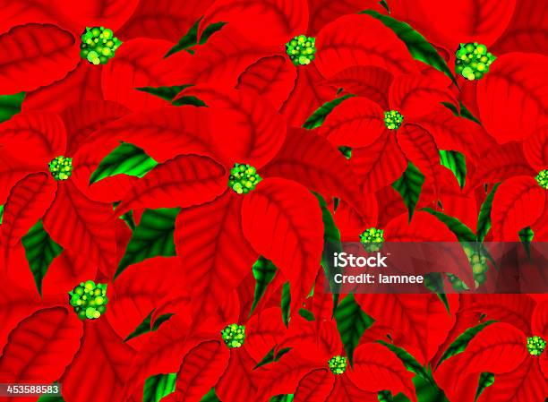 Vetores de Flores Poinsettia Padrão De Fundo Para O Natal e mais imagens de Amor - Amor, Bico-de-Papagaio, Bola de Árvore de Natal