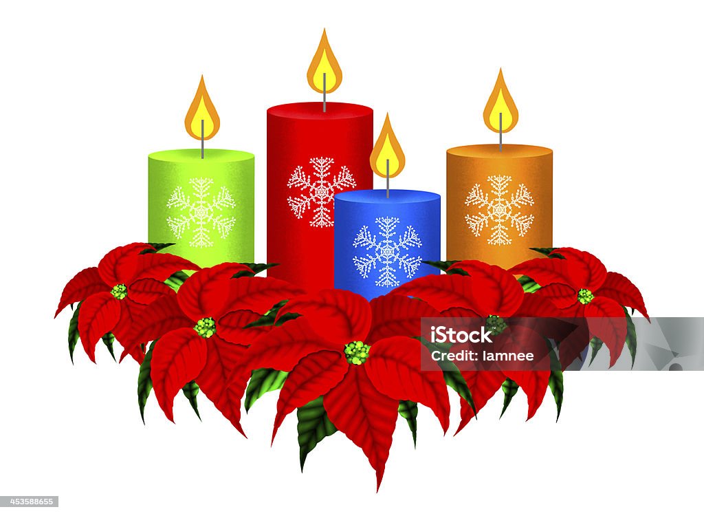 Candele natalizie - Illustrazione stock royalty-free di Agrifoglio