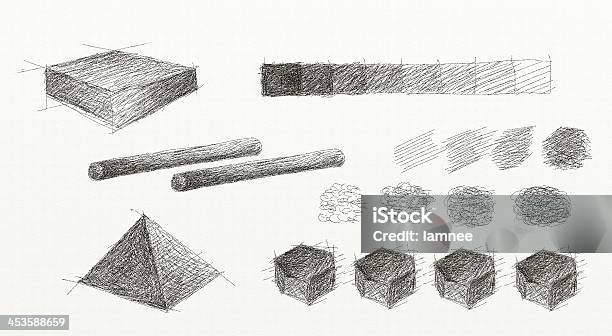 Hand Drawing Of Light And Shade Stock Illustration - Download Image Now - Architect, Artist, Circle