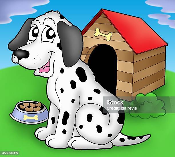 Dalmatian Dog In Front Of Kennel Stock Photo - Download Image Now - Animal, Animal Body Part, Animal Ear