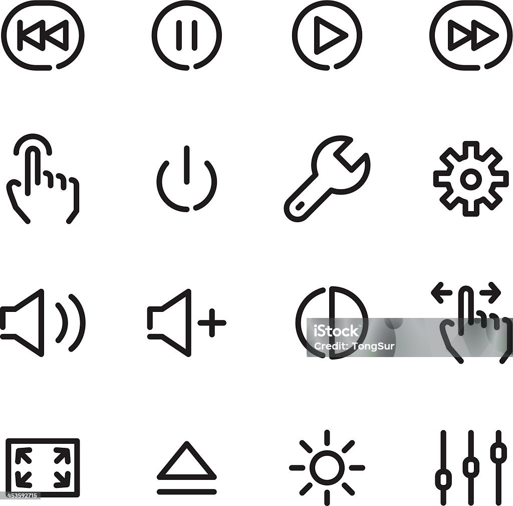 Iconos de controles - arte vectorial de Ruido libre de derechos