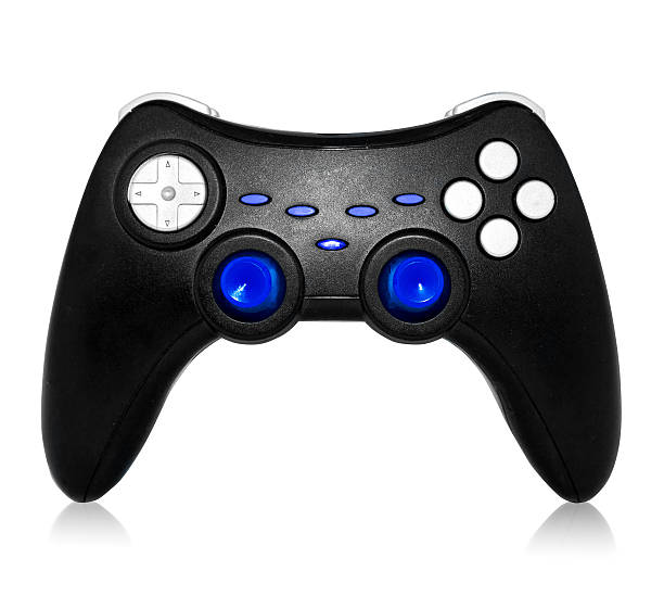 istock black joystick with gray and blue buttons 453594055