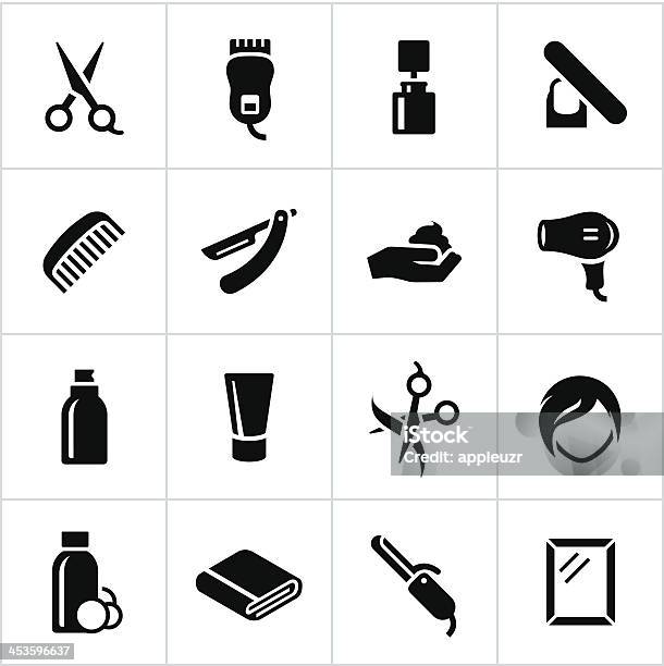 Black Hair Salon Icons Stock Illustration - Download Image Now - Icon Symbol, Hair Salon, Barber Shop