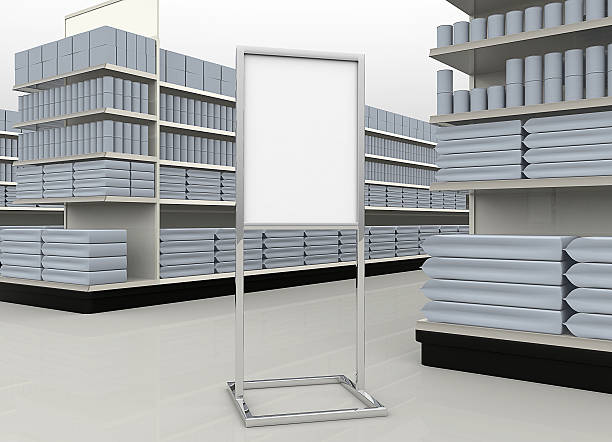 Stanchion Sign in Retail Environment