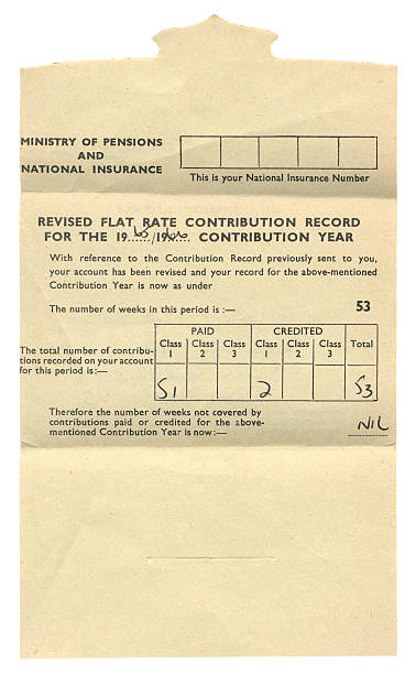 istock British National Insurance record for 1965-66 453601715