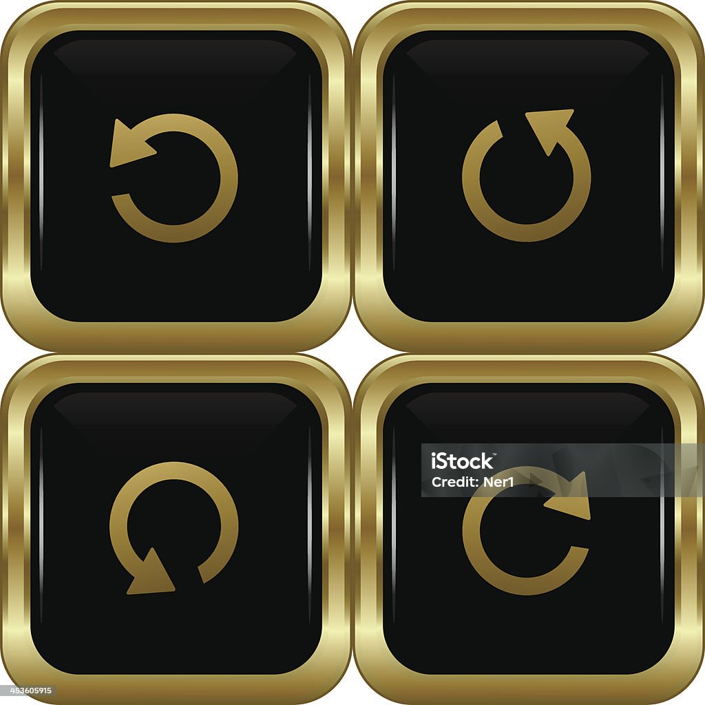 Set of the black gold return buttons. Set of the black gold return buttons. Abstract vector illustration. Activity stock vector