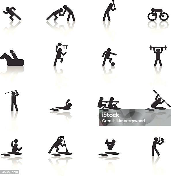 Ícone De Desporto - Arte vetorial de stock e mais imagens de Atleta - Atleta, Basquetebol, Bicicleta