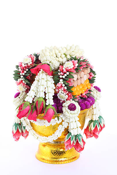 istock flower decorated on tray with pedestal 453610657
