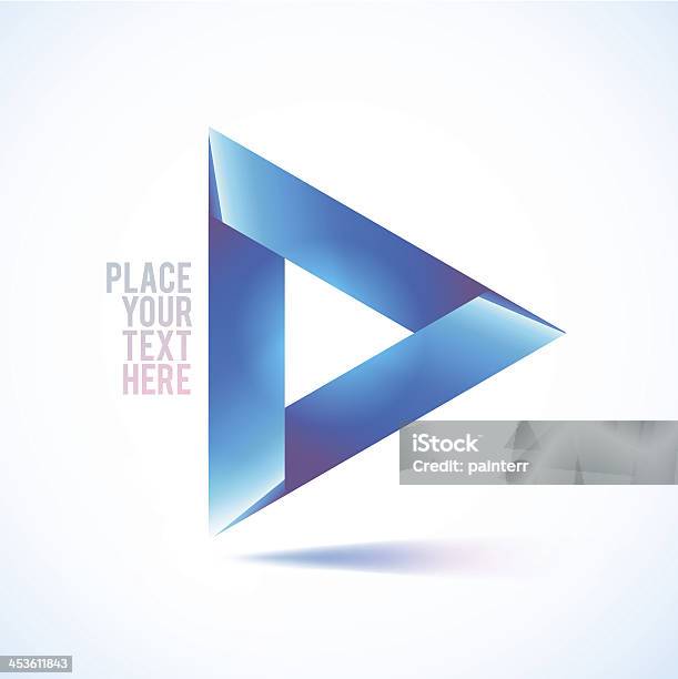 Blue Triangular Shape Blue Triangle Shape On White Background Stock Illustration - Download ...