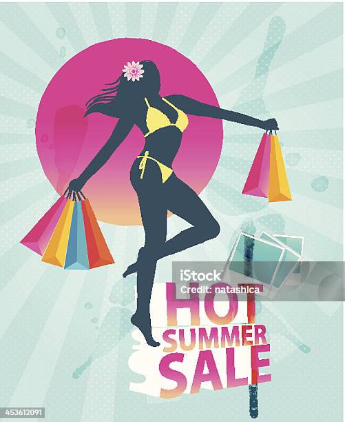 Hot Summer Sale Banner Stock Illustration - Download Image Now - Adult, Beach, Beautiful People