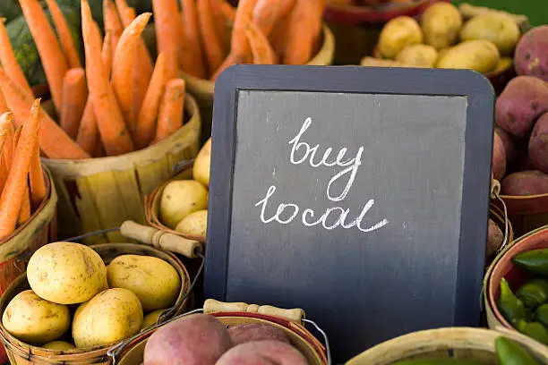 Fresh produce on sale at the local farmers market.