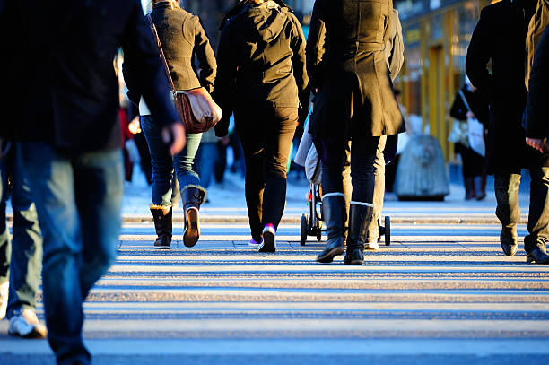 istock Pedestrians crossing street 453612691