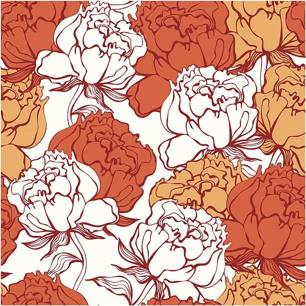 Vector illustration of Rose flowers seamless ornament