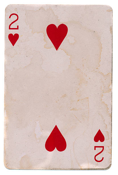 istock old grunge playing card with two red hearts isolated 453618893