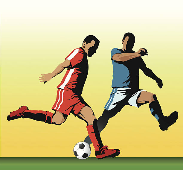 Soccer Players Images are placed on separate layers. Background easy to remove if needed. midfielder stock illustrations