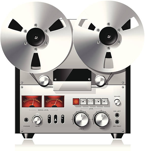 Vintage Stereo Open Reel Tape Deck Recorder Player Vector Stock  Illustration - Download Image Now - iStock