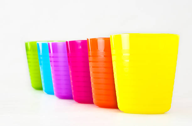 Plastic Colorful Cups stock photo