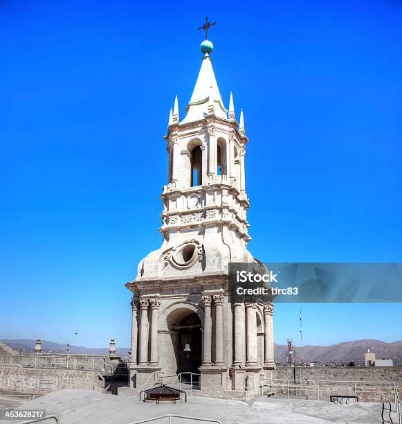 Church Spire Atop Arequipa Cathedral Stock Photo - Download Image Now - Arequipa Region, Bell, Blue