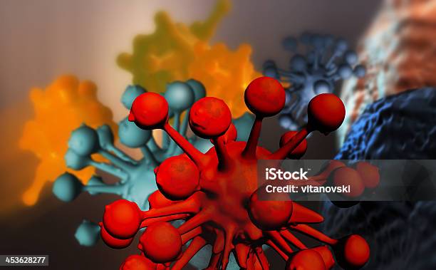 Cloud Di Micro Organizm - Fotografie stock e altre immagini di Batterio - Batterio, Biologia, Cellula umana