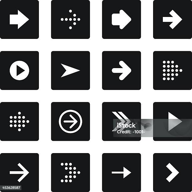 Sinal De Seta Preta Botão Quadrado Do Ícone Flat Simples Estilo Simples - Arte vetorial de stock e mais imagens de Carregar - Atividade