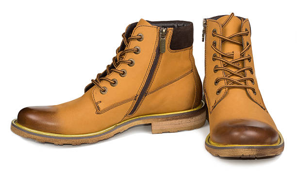 istock Mens leather ankle high lace up boots 453628727