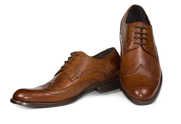 istock Stylish brown leather mens shoes 453628747