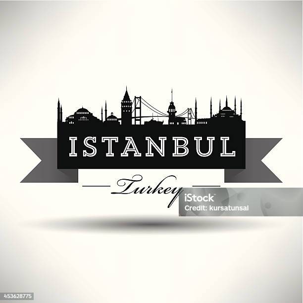 Ribbon Banner Mit Istanbul Silhouette Stock Vektor Art und mehr Bilder von Istanbul - Istanbul, Band, Bosporus