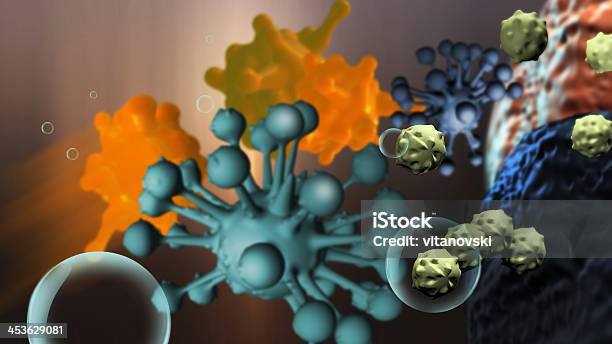 Nuvem De Micro Organizm - Fotografias de stock e mais imagens de Ampliação - Ampliação, Bactéria, Biologia