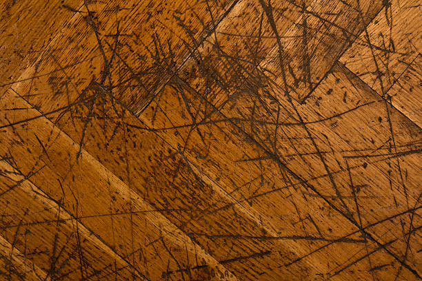 Old scratched parquet texture stock photo