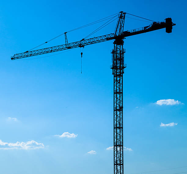 Crane with Clouds stock photo