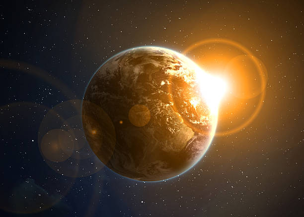 istock Earth with the rising sun 453637403
