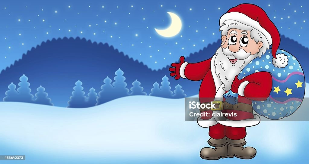 Paisagem com Papai Noel 3 - Foto de stock de Adulto royalty-free