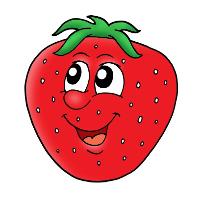 Smiling red strawberry - color illustration.